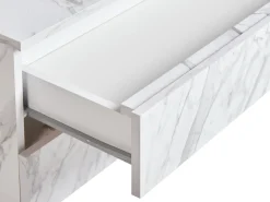 Armadietto da bagno TERESINA con ruote 80 cm Marmo bianco