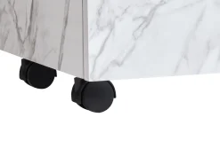 Armadietto da bagno TERESINA con ruote 80 cm Marmo bianco
