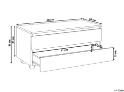 Armadietto da bagno TERESINA con ruote 80 cm Marmo bianco
