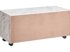 Armadietto da bagno TERESINA con ruote 80 cm Marmo bianco