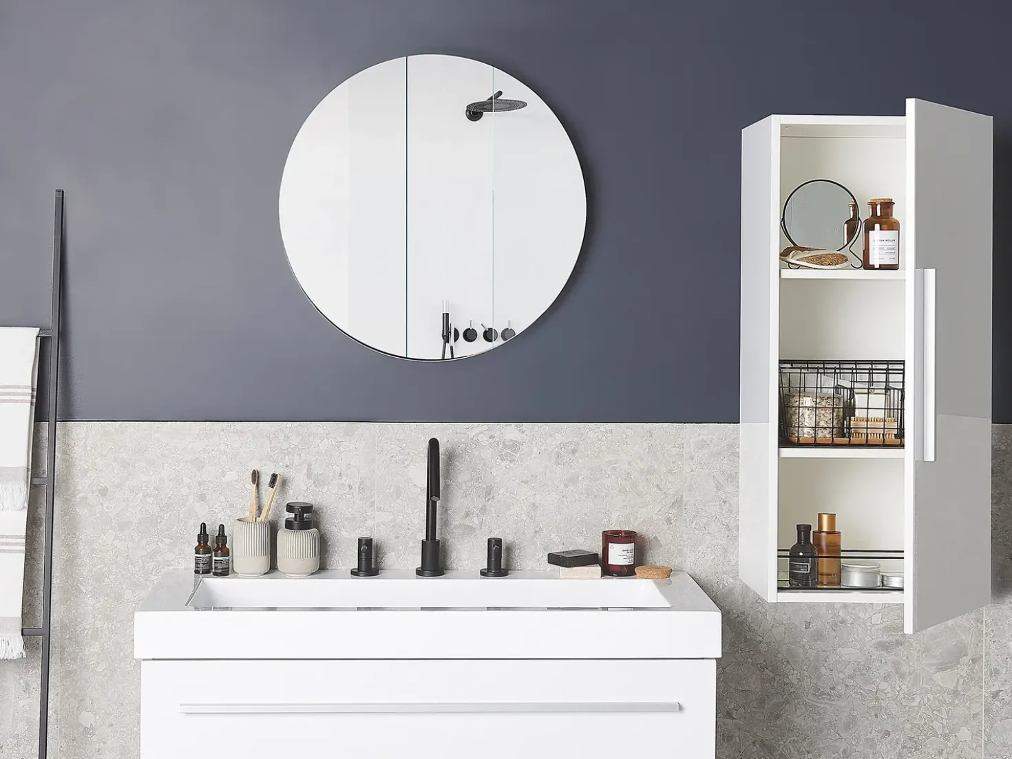 Armadio a muro per il bagno BILBAO 40 cm Bianco