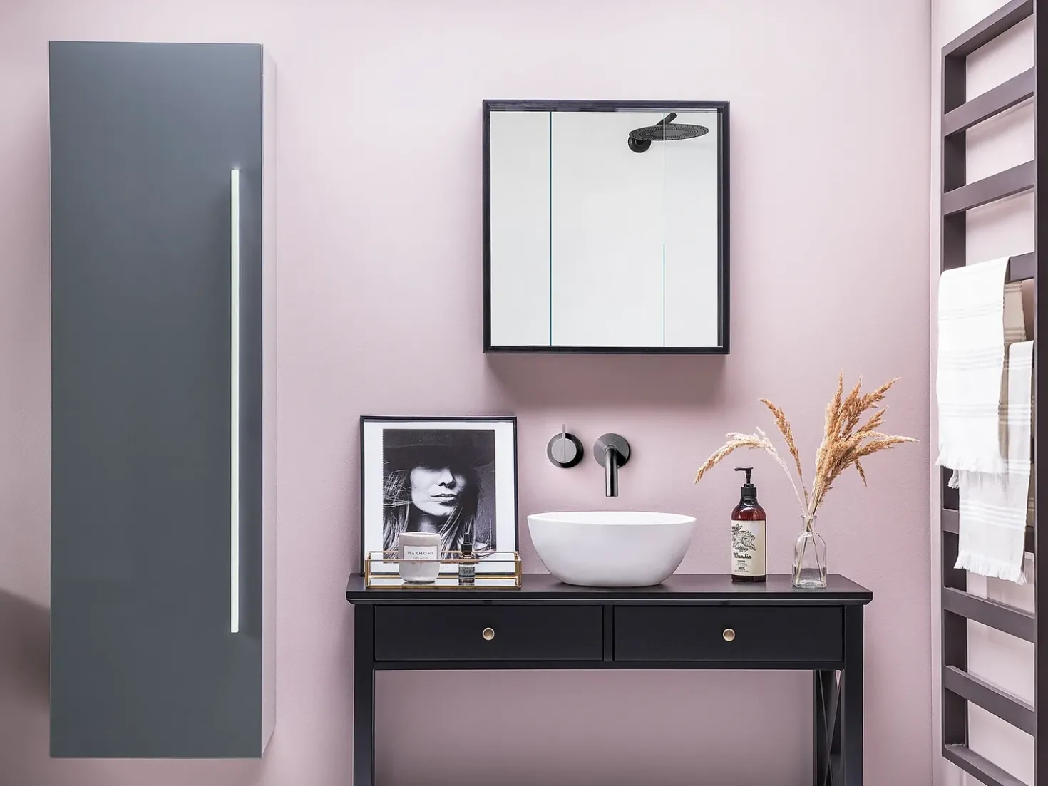 Armadio a muro per il bagno MATARO 40 cm Grigio