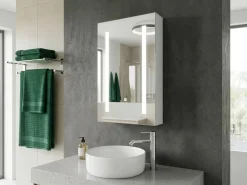 Armadio a muro per specchio da bagno LED CAMERON 40 cm 60 cm Bianco