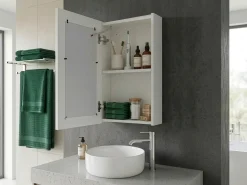 Armadio a muro per specchio da bagno LED CAMERON 40 cm 60 cm Bianco