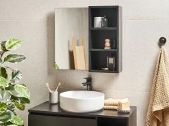 Armadio a muro per specchio da bagno JOINVILLE 60 cm Nero