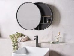 Armadio a muro per specchio da bagno UCAYALI 50 cm 50 cm Nero