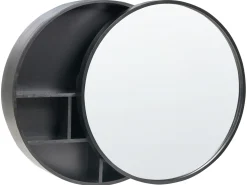 Armadio a muro per specchio da bagno UCAYALI 50 cm 50 cm Nero