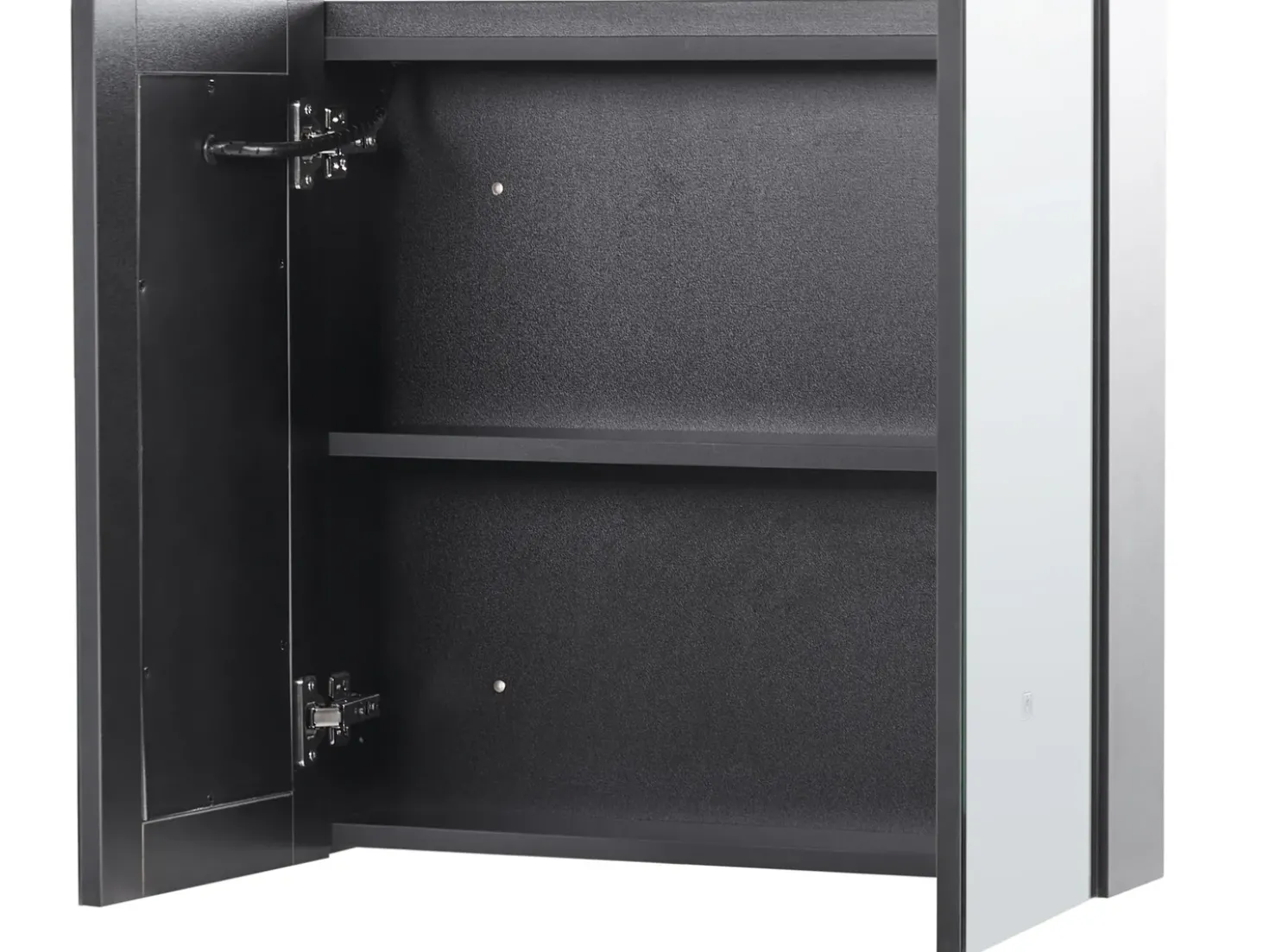 Armadio a muro per specchio da bagno LED CHABUNCO 60 cm 60 cm Nero