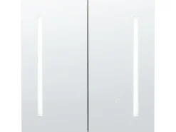 Armadio a muro per specchio da bagno LED CHABUNCO 60 cm 60 cm Nero