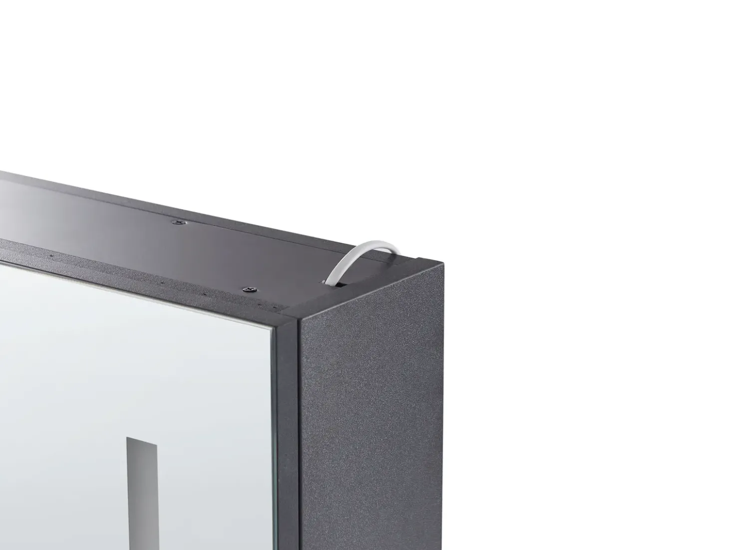 Armadio a muro per specchio da bagno LED CHABUNCO 60 cm 60 cm Nero