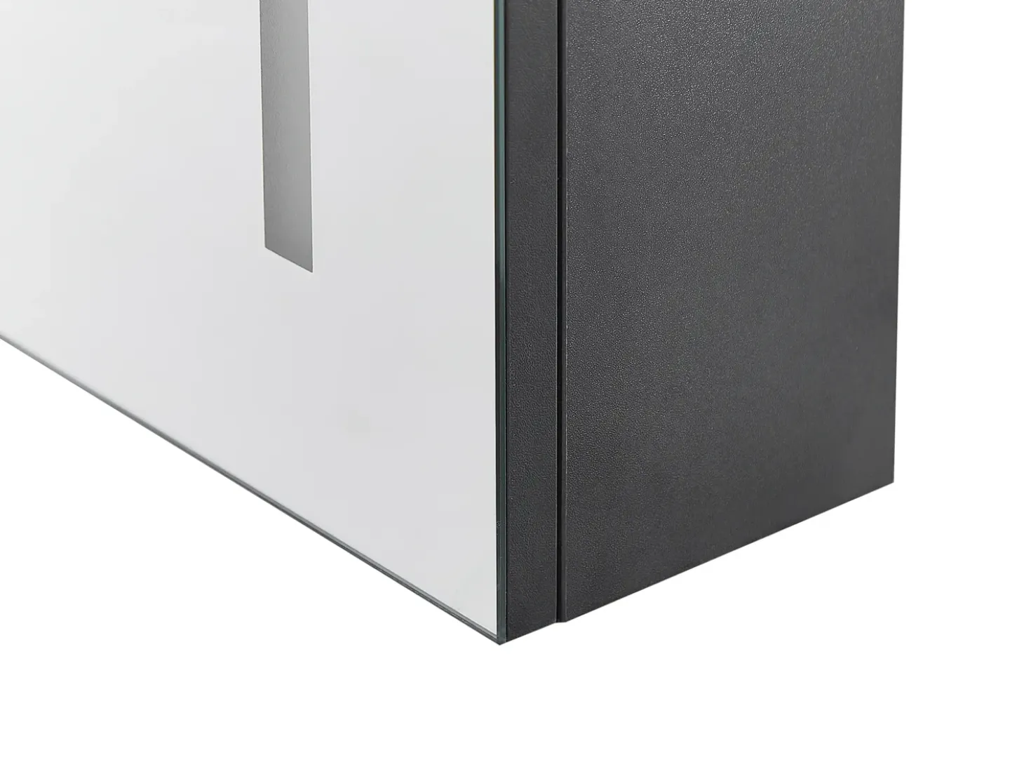 Armadio a muro per specchio da bagno LED CHABUNCO 60 cm 60 cm Nero