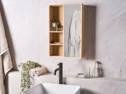 Armadio a muro per specchio da bagno GUATAVITA 41 cm 61 cm Marrone chiaro