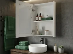 Armadio a muro per specchio da bagno LED CONDOR 40 cm 60 cm Bianco