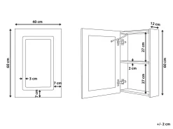Armadio a muro per specchio da bagno LED CONDOR 40 cm 60 cm Bianco