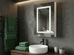 Armadio a muro per specchio da bagno LED CONDOR 40 cm 60 cm Bianco