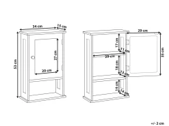 Armadio a muro per specchio da bagno HUILA 34 cm 53 cm Bianco