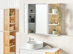 Armadio a muro per specchio da bagno NUBES 80 cm 70 cm Bianco
