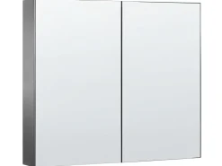 Armadio a muro per specchio da bagno NAVARRA 80 cm 70 cm Nero