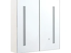 Armadio a muro per specchio da bagno LED CHABUNCO 60 cm 60 cm Bianco