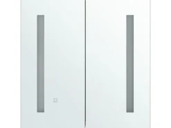 Armadio a muro per specchio da bagno LED CHABUNCO 60 cm 60 cm Bianco