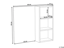 Armadio a muro per specchio da bagno JOINVILLE 60 cm 54 cm Marmo bianco