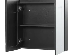 Armadio a muro per specchio da bagno LED MAZARREDO 60 cm 60 cm Nero