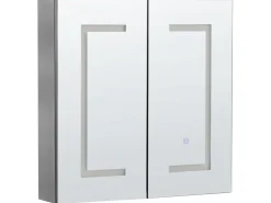 Armadio a muro per specchio da bagno LED MAZARREDO 60 cm 60 cm Nero