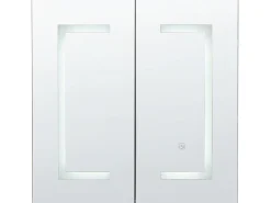 Armadio a muro per specchio da bagno LED MAZARREDO 60 cm 60 cm Nero