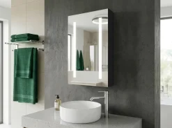 Armadio a muro per specchio da bagno LED CAMERON 40 cm 60 cm Nero