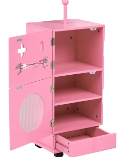 Armadio EDGAR 89 cm Rosa con ruote