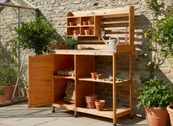 Banco da giardinaggio MELDOLA Legno di abete 113 cm 48 cm Marrone chiaro