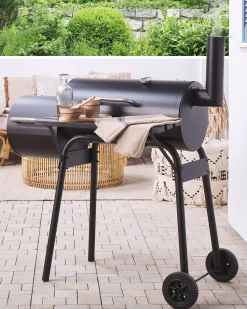 Barbecue a carbonella KATLA con affumicatore Metallo Nero