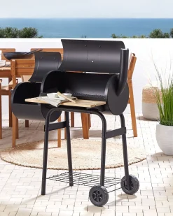 Barbecue a carbonella SATAH con affumicatore Metallo Nero