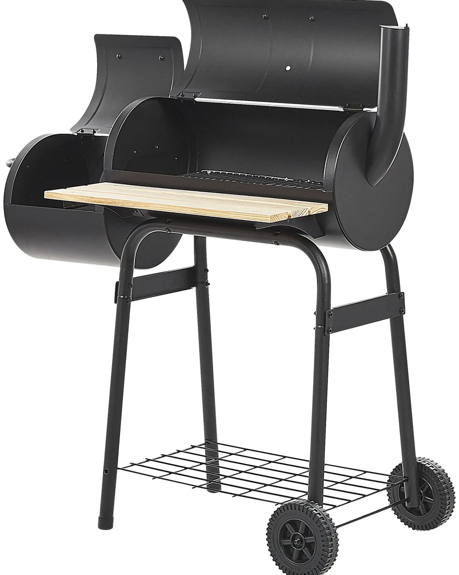 Barbecue a carbonella SATAH con affumicatore Metallo Nero