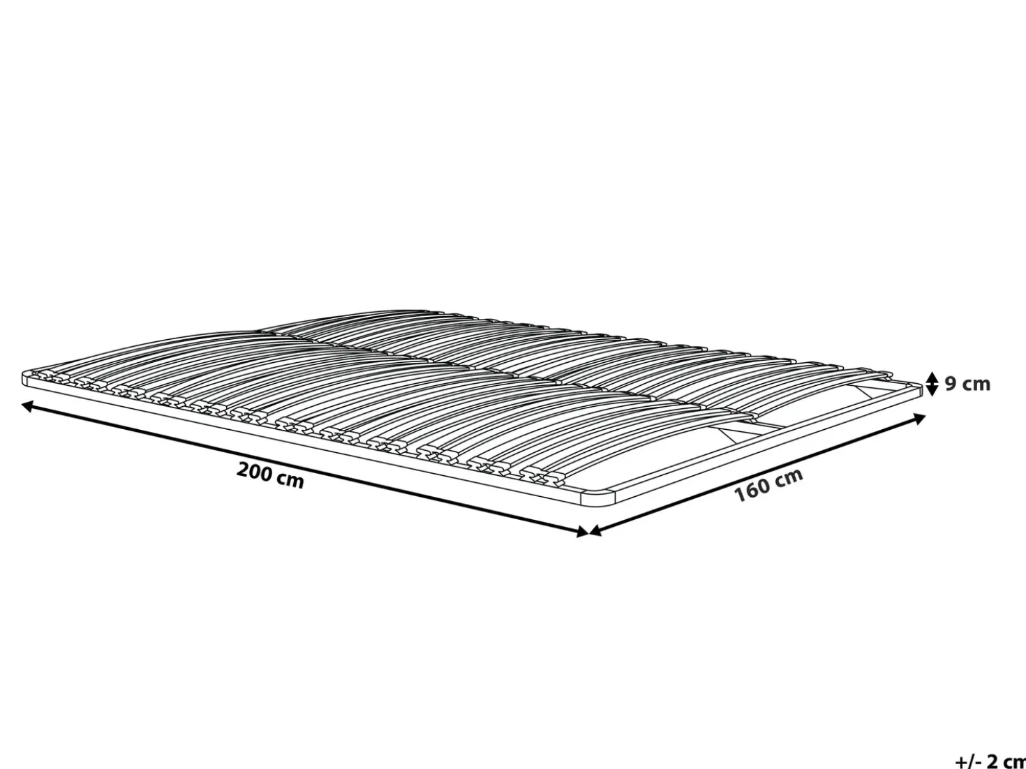 Base letto a doghe COMBOURG 160 x 200 cm