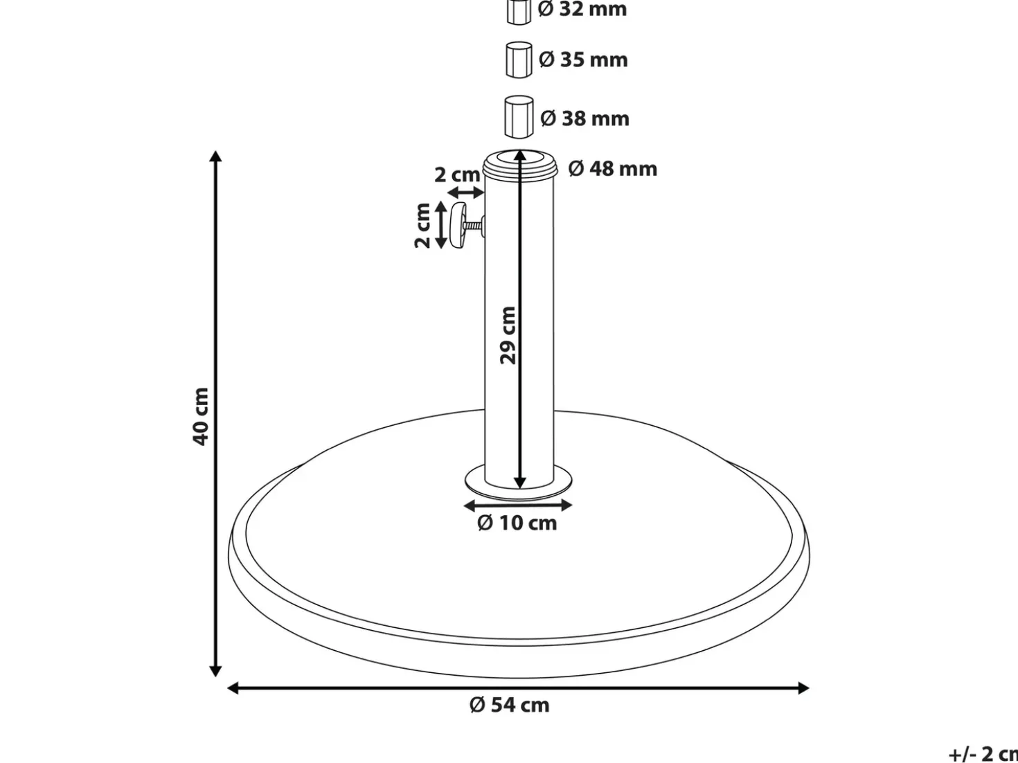 Base per ombrellone CANZO Bianco Rotonda 25 kg