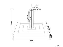 Base per ombrellone CECCANO Marrone Quadrata 21 kg