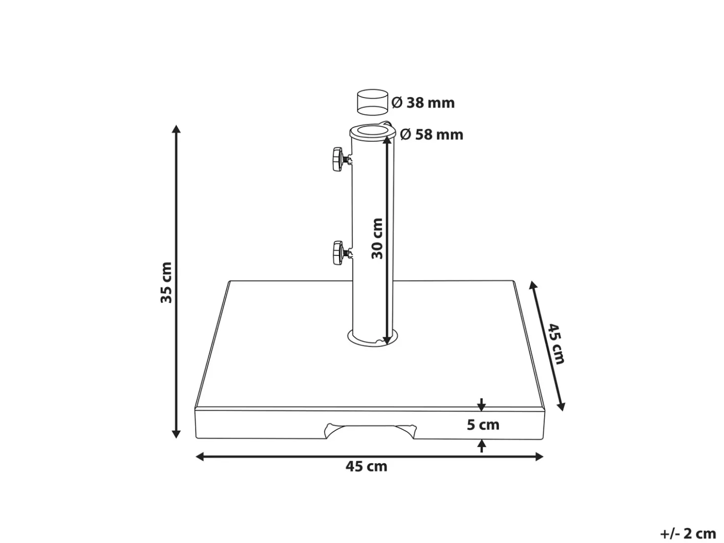 Base per ombrellone CEGGIA Grigio Quadrata 25 kg