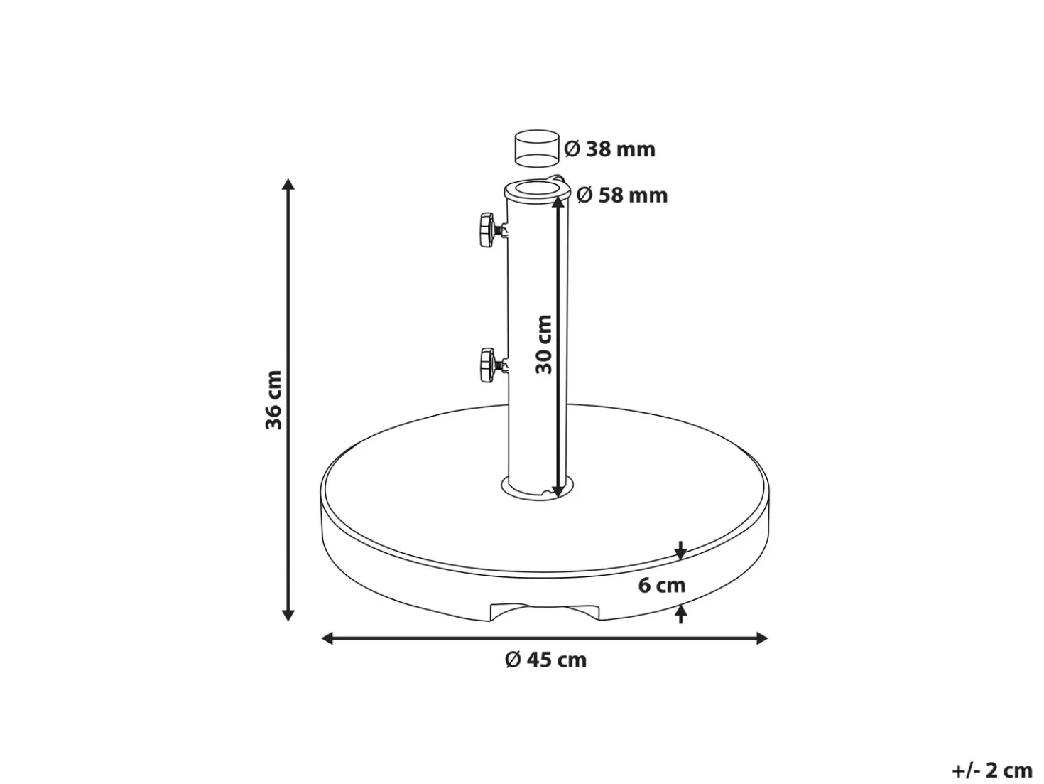 Base per ombrellone CEGGIA Grigio Rotonda 25 kg