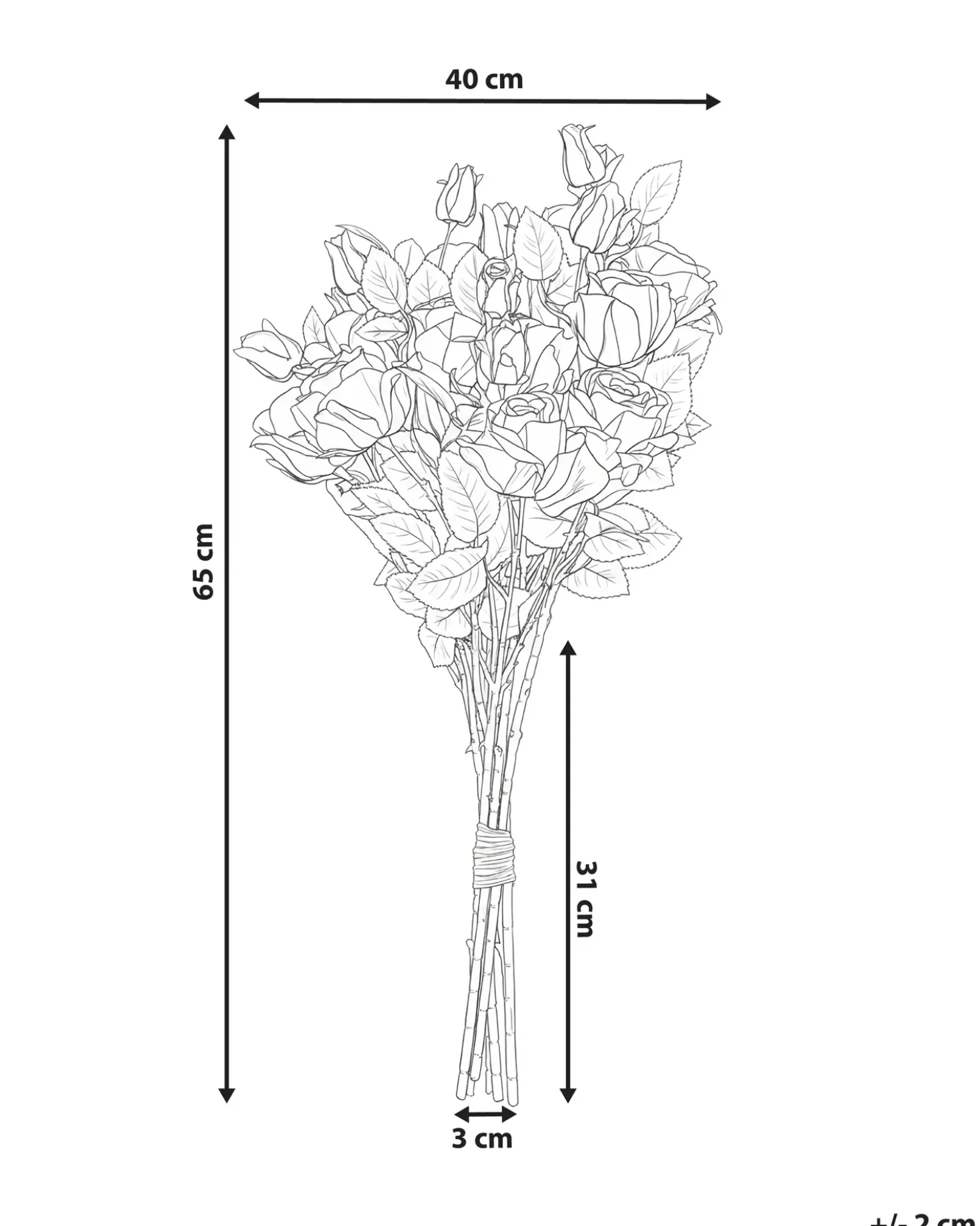 Bouquet di fiori artificiali BOIRO 65 cm Rosso