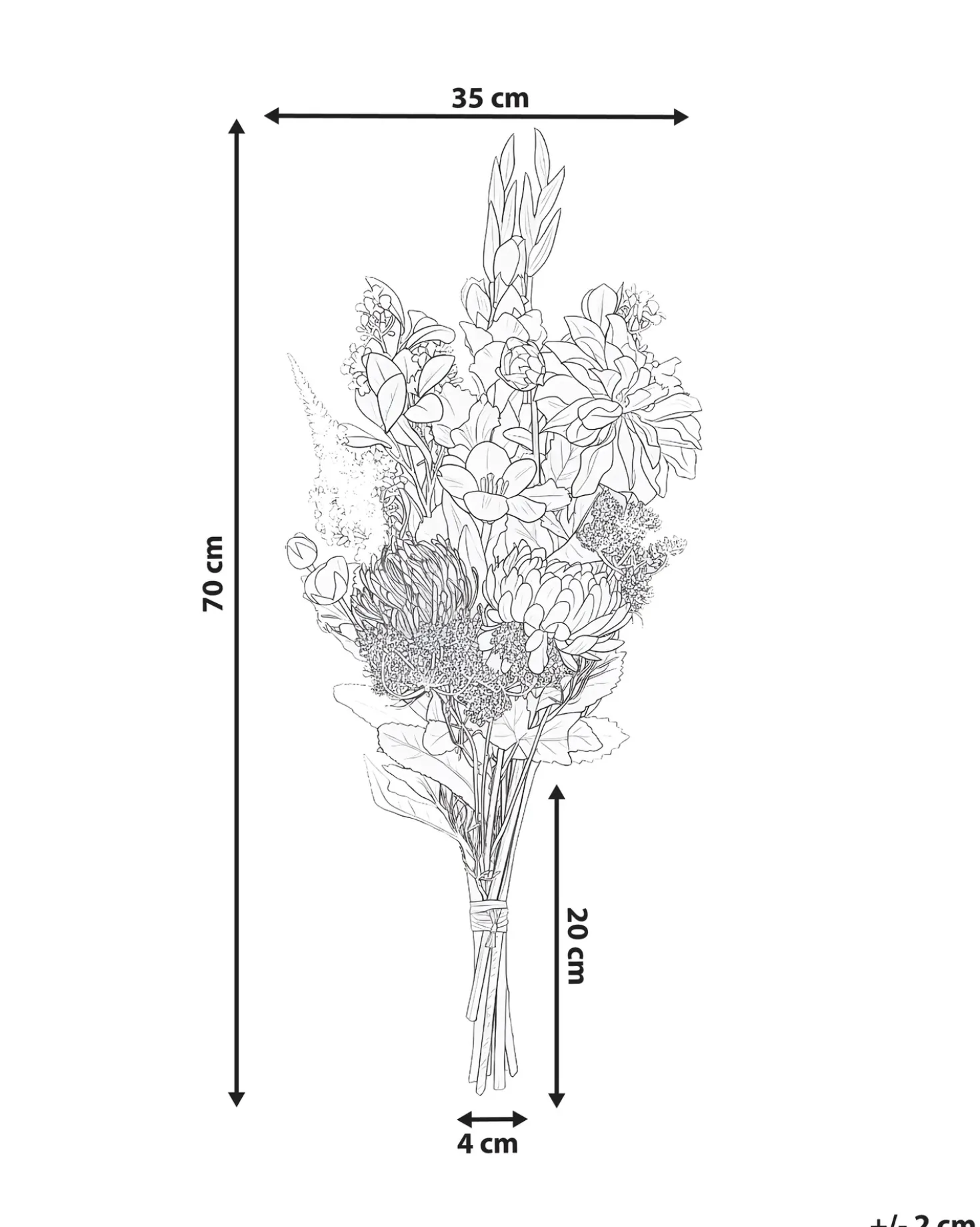 Bouquet di fiori artificiali LOURO 70 cm Bianco
