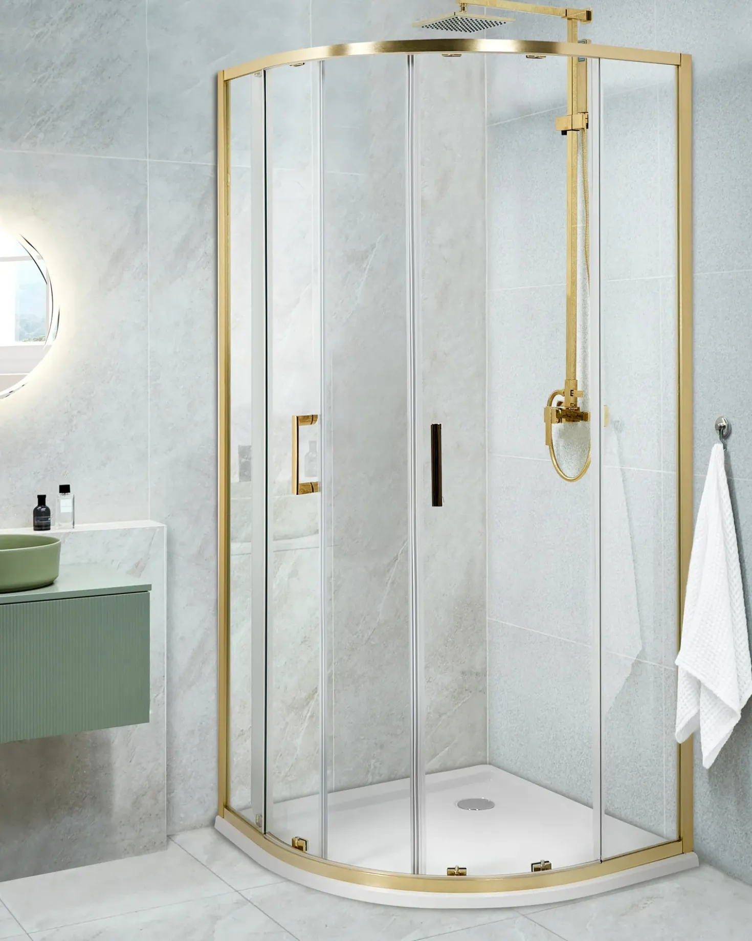 Cabina doccia JUKATAN 90 x 90 x 185 cm Oro