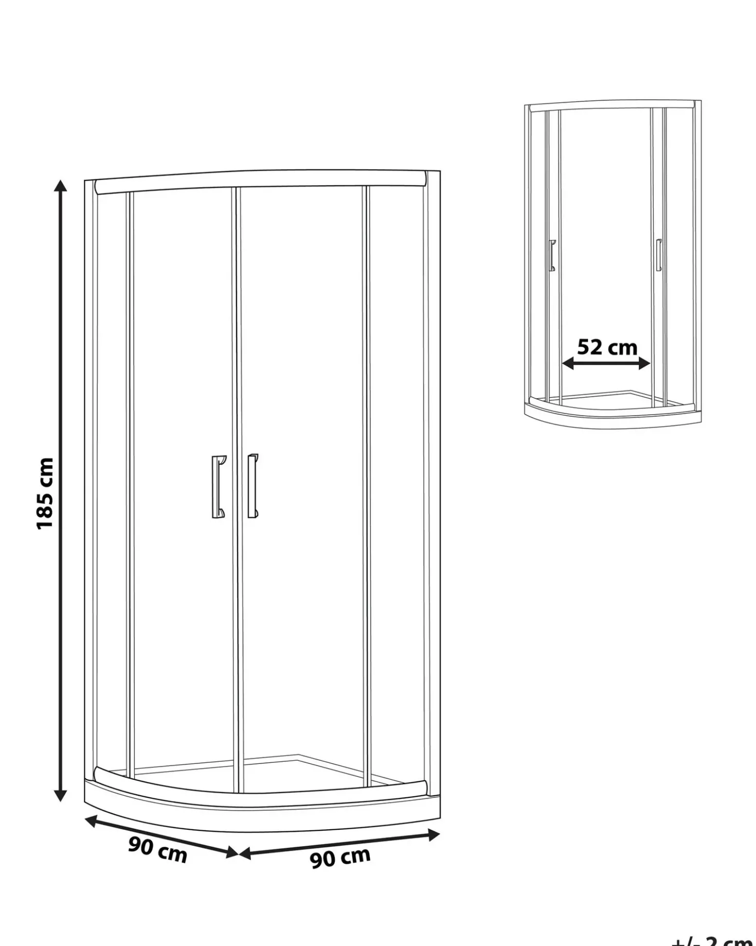 Cabina doccia JUKATAN 90 x 90 x 185 cm Oro