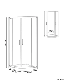 Cabina doccia JUKATAN 80 x 80 x 185 cm Nero