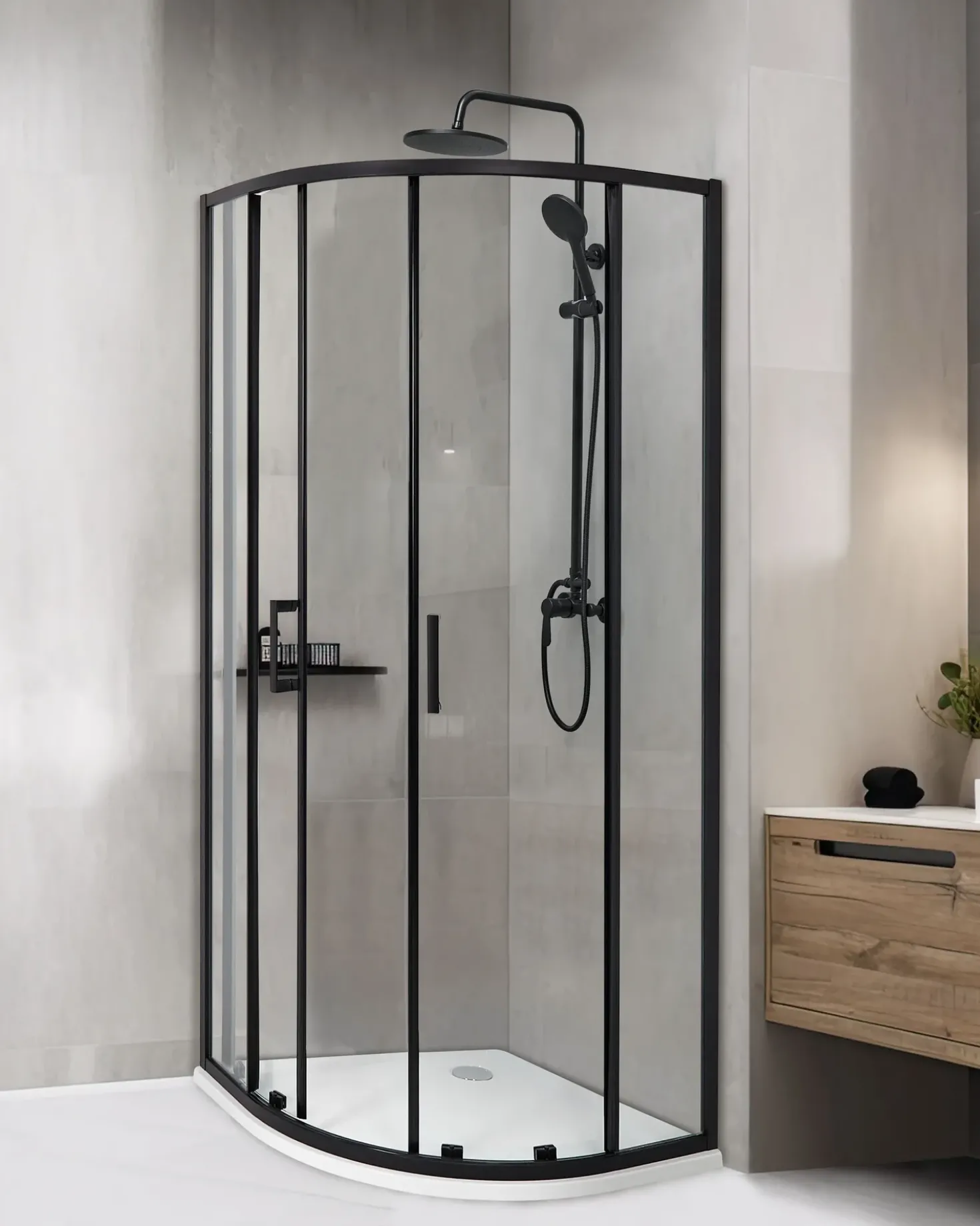 Cabina doccia JUKATAN 80 x 80 x 185 cm Nero
