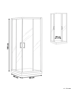 Cabina doccia TELA 90 x 90 x 185 cm Argento