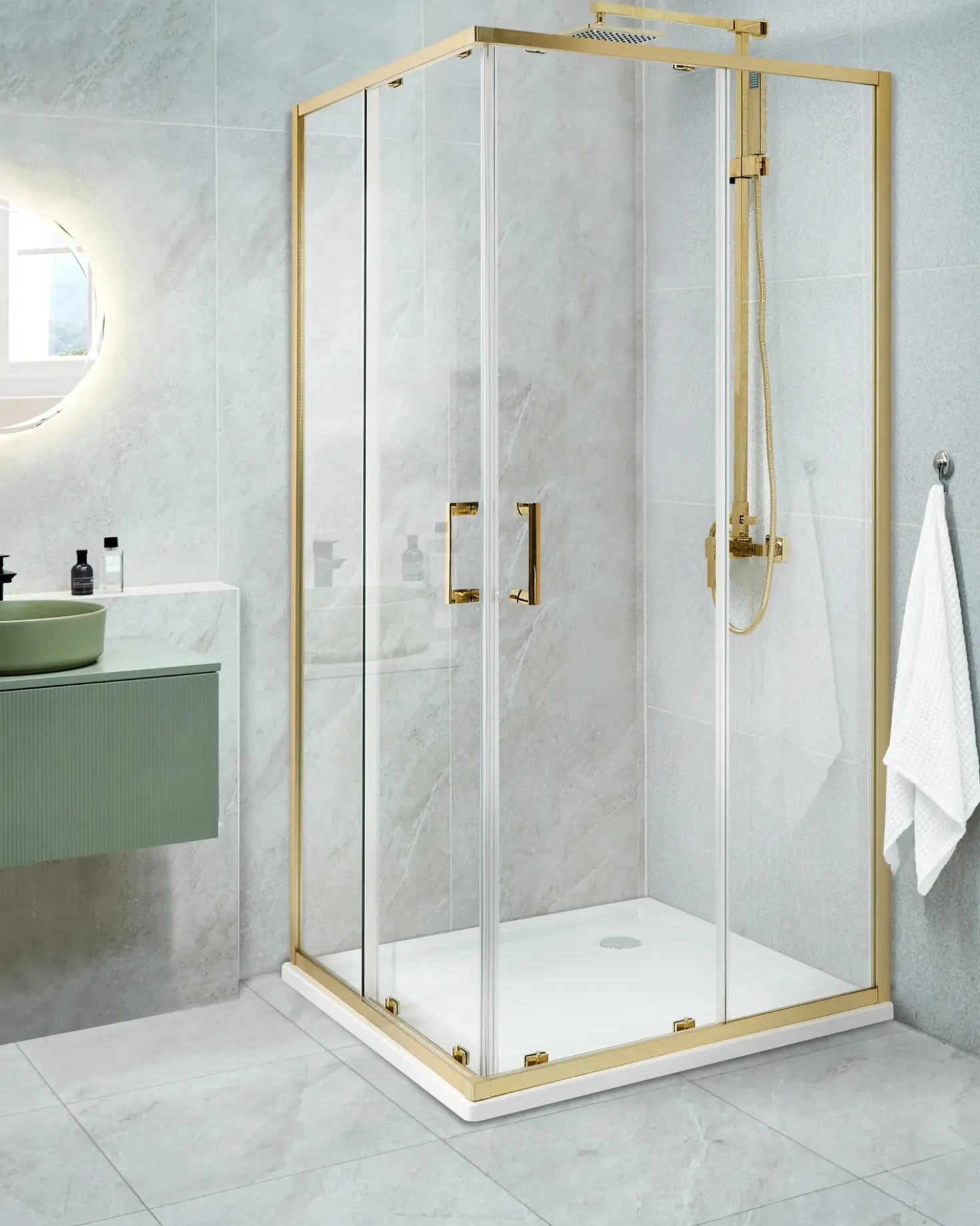 Cabina doccia TELA 90 x 90 x 185 cm Oro