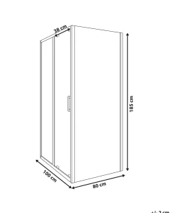 Cabina doccia YORO 80 x 100 x 185 cm Oro