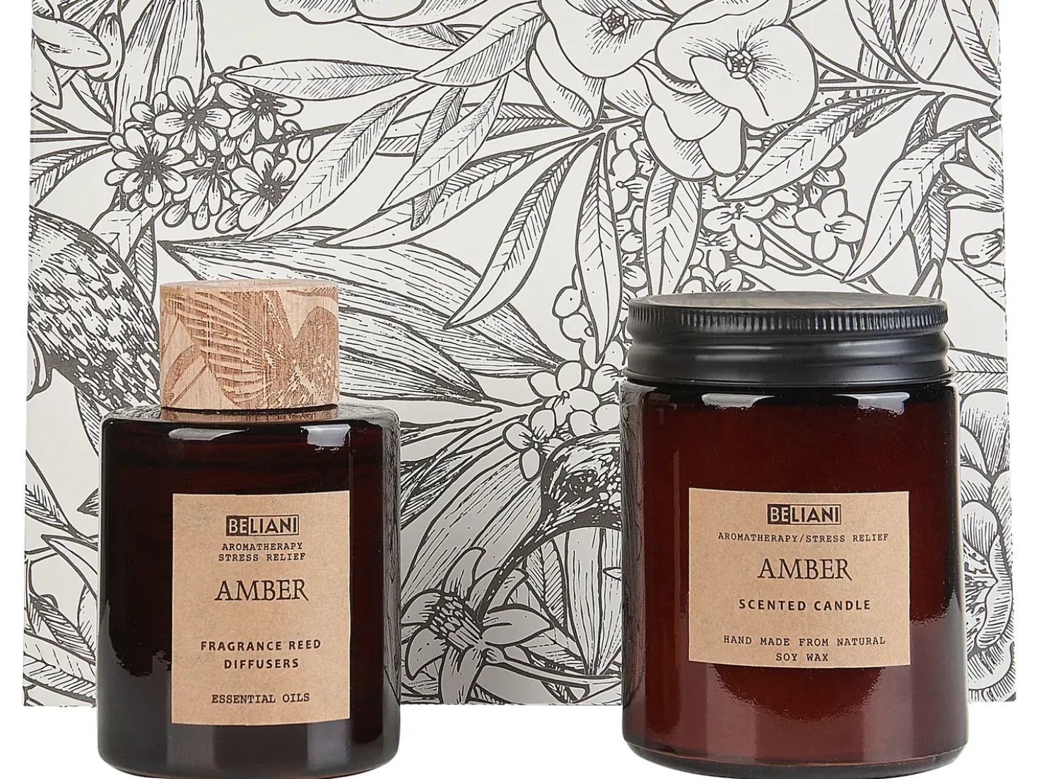 Candela Profumata con Diffusore di Fragranze DARK ELEGANCE 9 cm Marrone