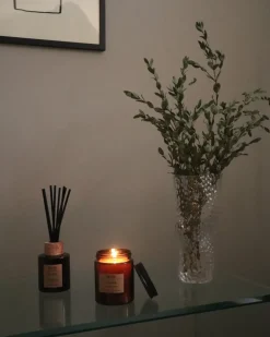 Candela Profumata con Diffusore di Fragranze DARK ELEGANCE 9 cm Marrone